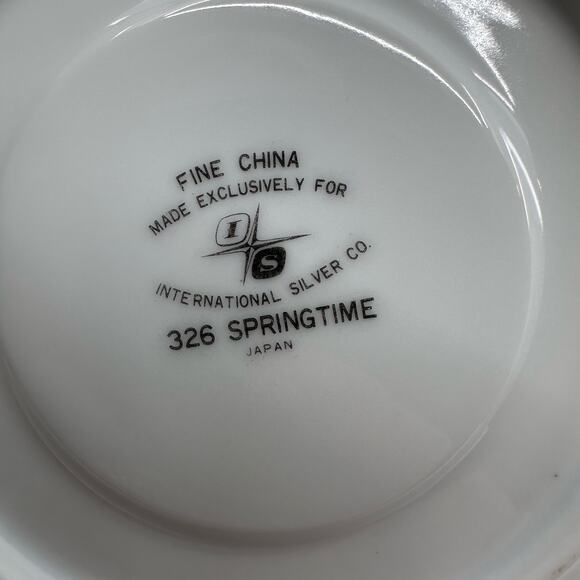 International Silver Co Fine China Cup & 3 Saucers 326 Springtime 4 Pc Serveware - Picture 8 of 11